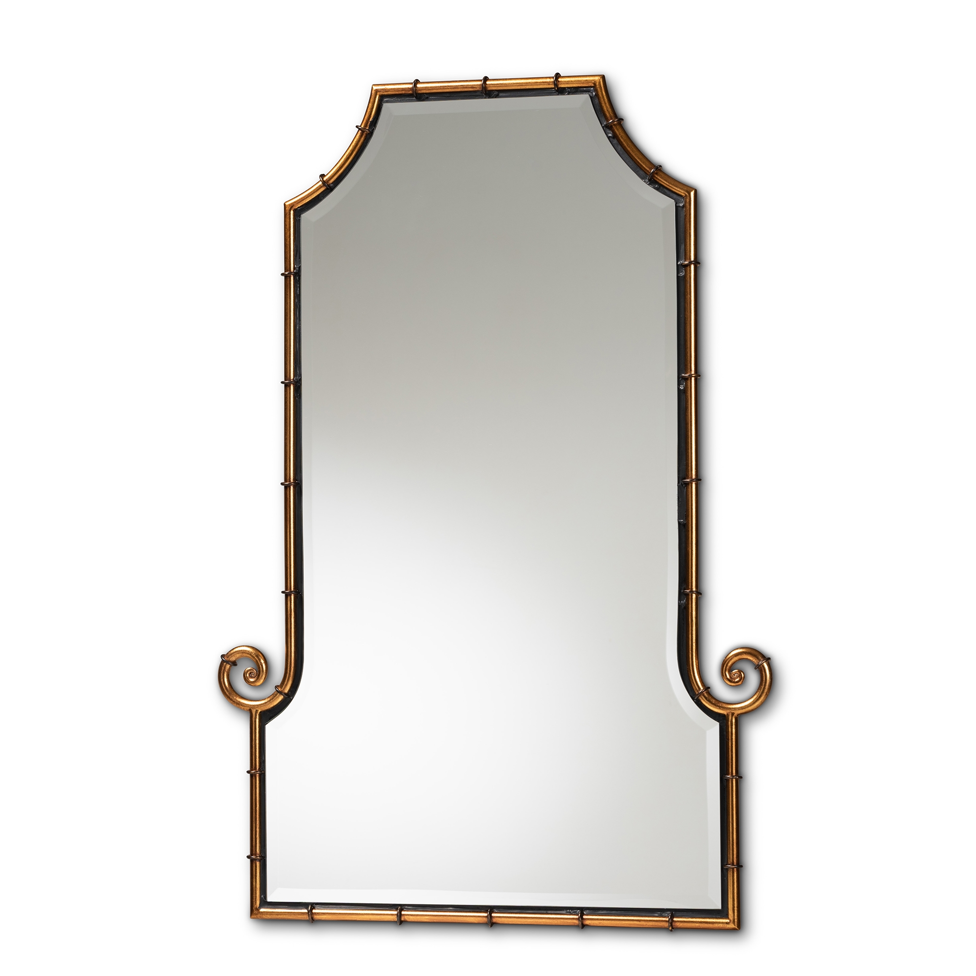 Gold bamboo store mirror